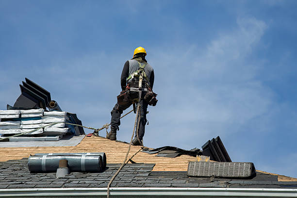 Professional Gutter Installation technician working in Harrington Park, NJ